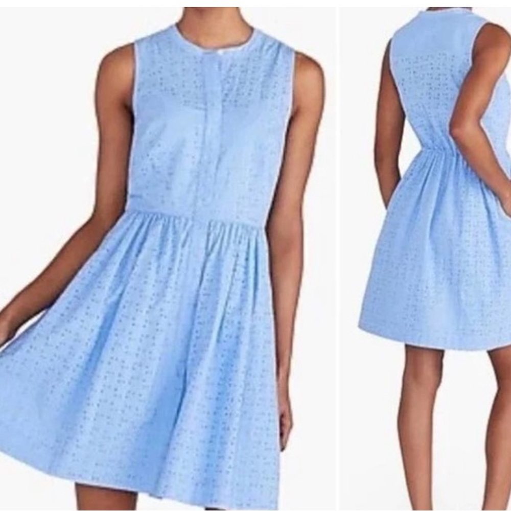 J.Crew eyelet baby blue mini dress.
